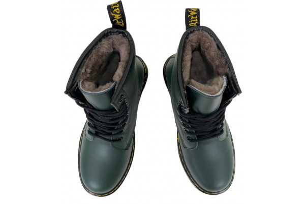 Dr Martens 1460 Green Smooth с Мехом