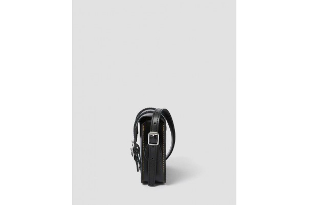 Сумка Dr Martens черная кожаная маленькая 7 Inch Leather Crossbody Bag