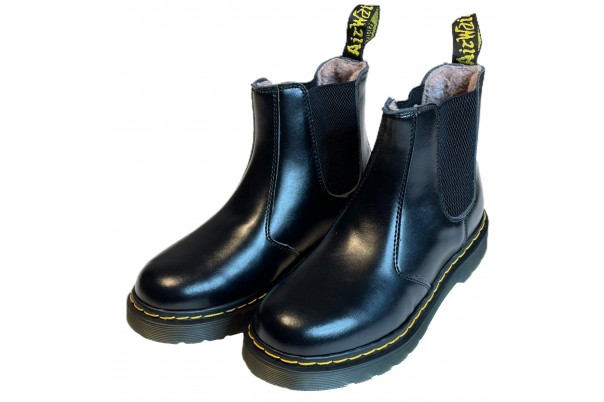 Dr.Martens Chelsea Leonore Черные с мехом