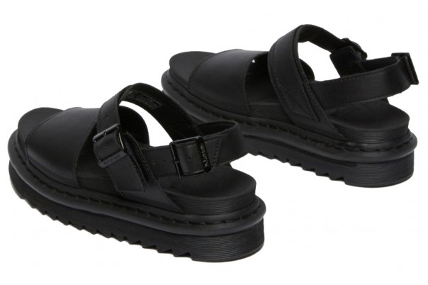 Dr Martens Voss Black Leather Strap Sandals